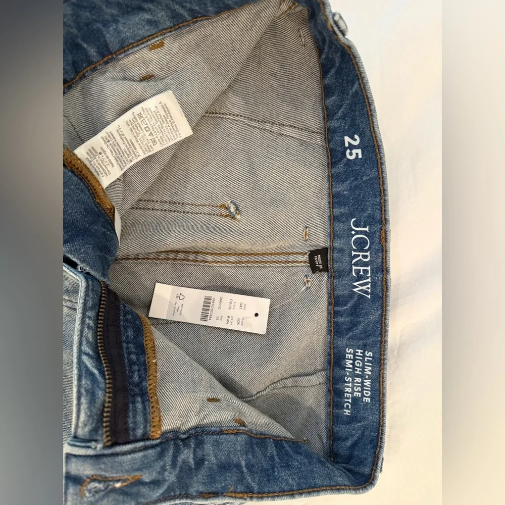Jcrew high-rise semi-stretch utility slim wide jeans